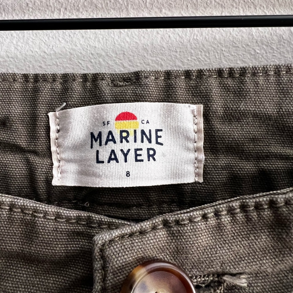 Marine Layer Maya Utility Pants crop in Olive Green 8 - Picture 4 of 6